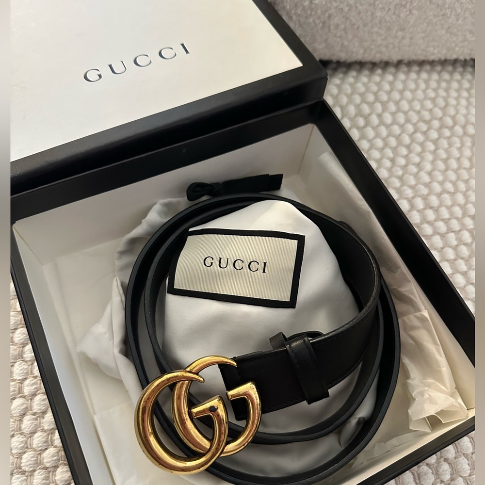 Women’s Gucci GG Belt Black Leather